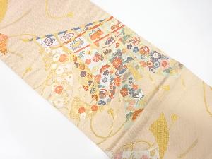 几帳に松竹梅・宝尽くし模様織出し袋帯